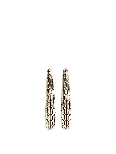 Small Classic Chain Silver Graduated Hinged Earrings
