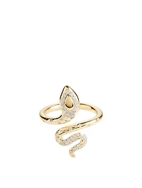 Legends Cobra 18K Gold Pavé Diamond Ring