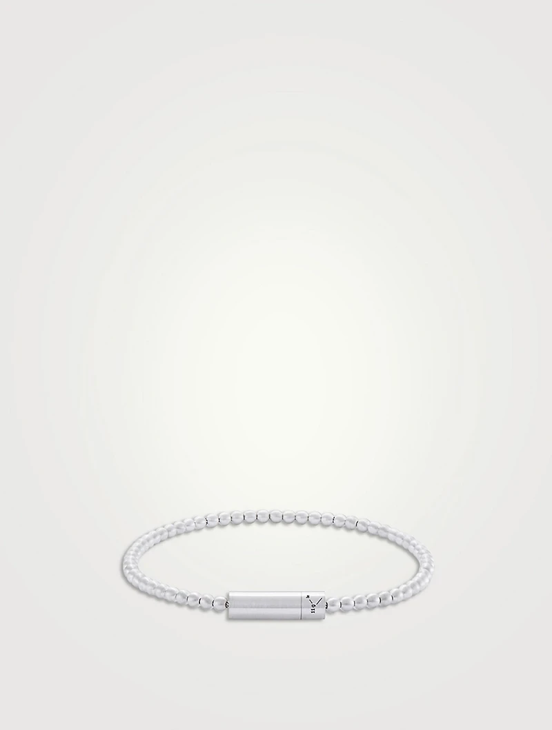 11g Brushed Sterling Silver Bead Bracelet