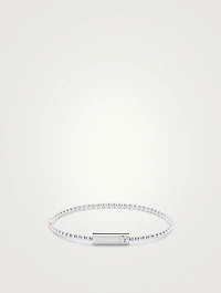11g Polished Sterling Silver Bead Bracelet With Brushed 18K Gold Bead