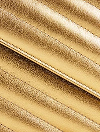 YSL Monogram Envelope Metallic Leather Chain Wallet Bag