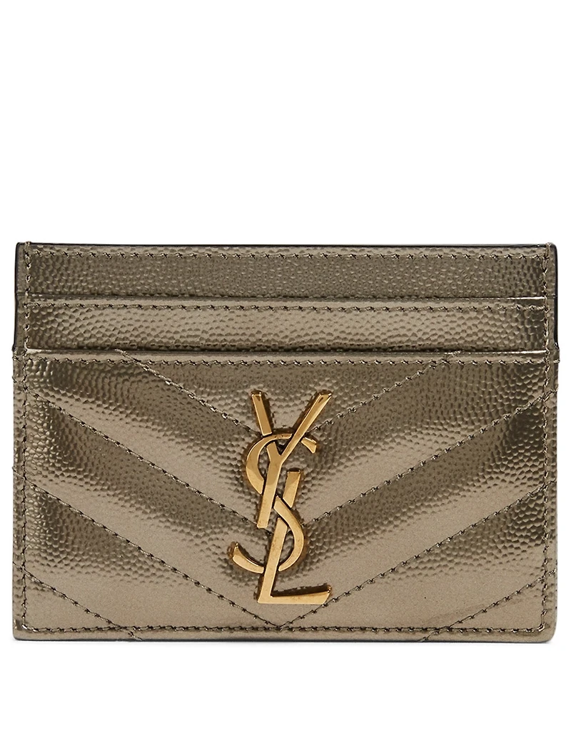 YSL Monogram Matelassé Metallic Leather Card Holder