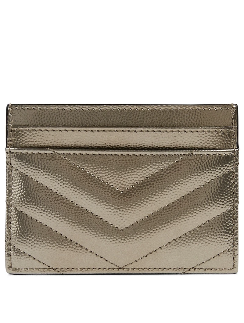YSL Monogram Matelassé Metallic Leather Card Holder