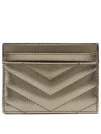 YSL Monogram Matelassé Metallic Leather Card Holder