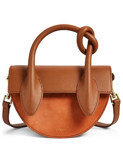 Dolores Leather And Suede Knot Handle Bag