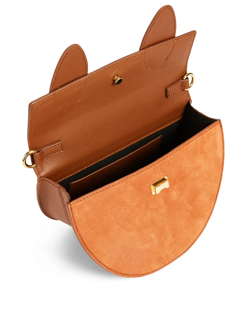 Dolores Leather And Suede Knot Handle Bag