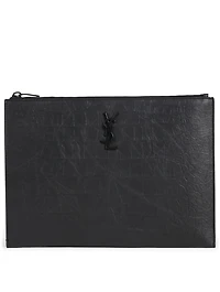 Monogram Croc-Embossed Leather Tablet Holder