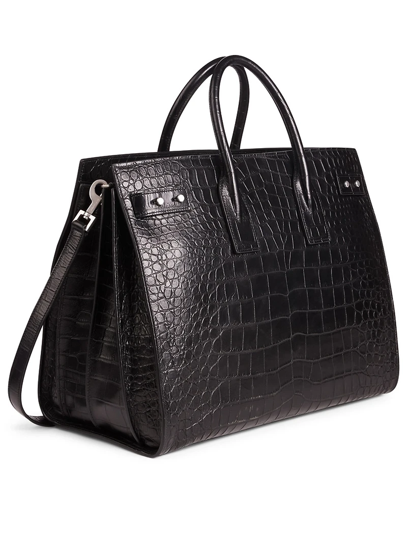 Sac De Jour Croc-Embossed Leather Tote Bag