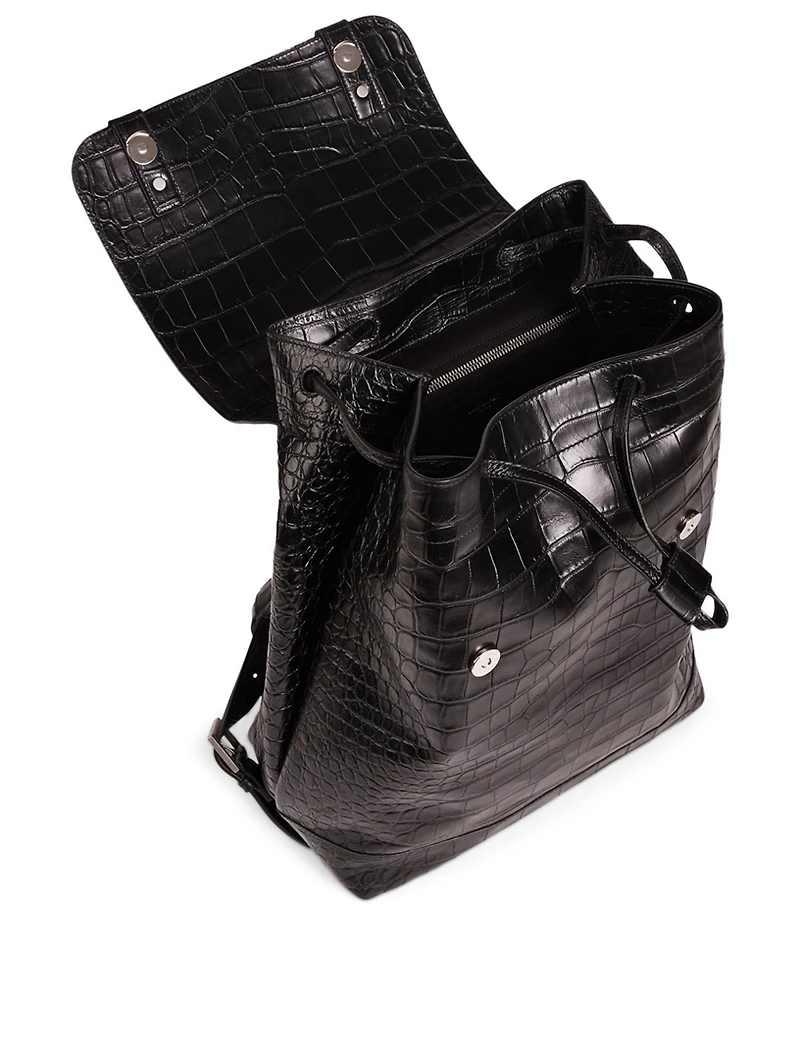 Sac De Jour Croc-Embossed Leather Backpack