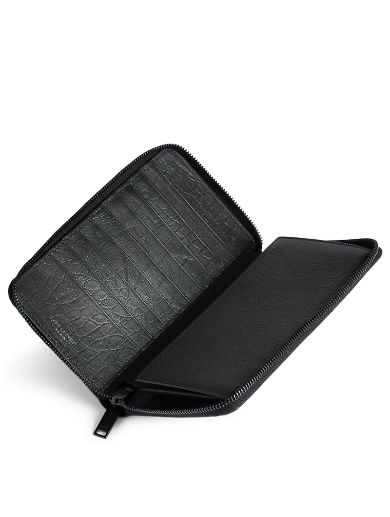 Monogram Croc-Embossed Leather Continental Wallet