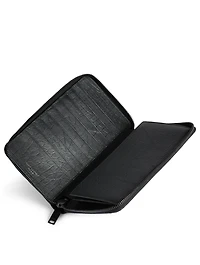 Monogram Croc-Embossed Leather Continental Wallet