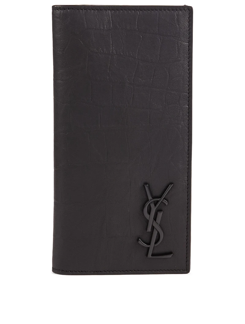 Monogram Croc-Embossed Leather Wallet