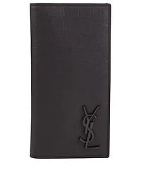 Monogram Croc-Embossed Leather Wallet
