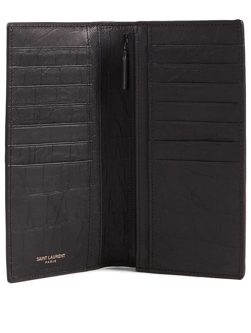 Monogram Croc-Embossed Leather Wallet