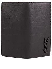 Monogram Croc-Embossed Leather Wallet