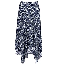 Maggie Silk-Blend Skirt Check Print
