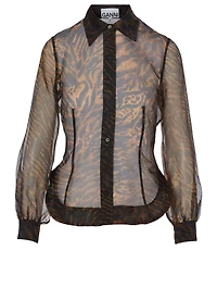 Organza Shirt Tiger Print