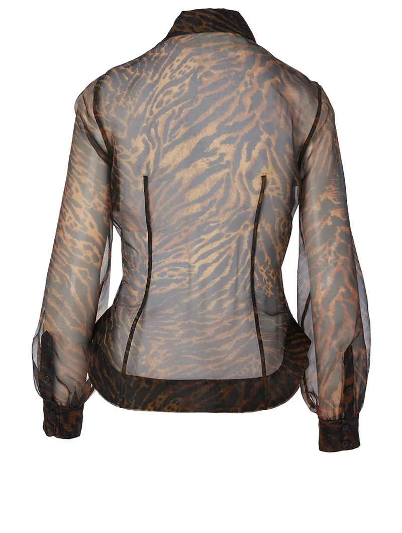 Organza Shirt Tiger Print