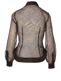 Organza Shirt Tiger Print
