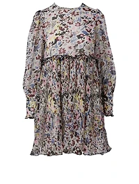 Long-Sleeve Mini Dress Floral Print