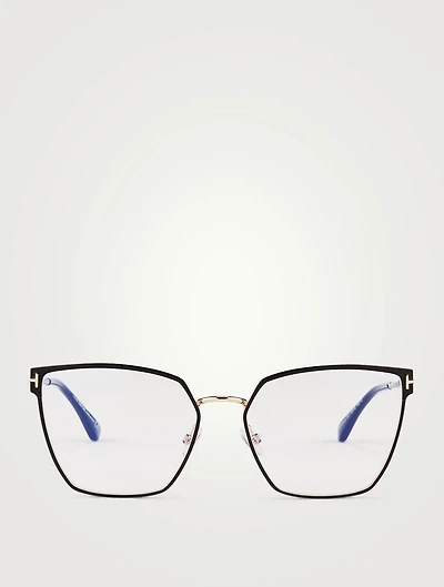 Square Optical Glasses With Blue Block Lenses