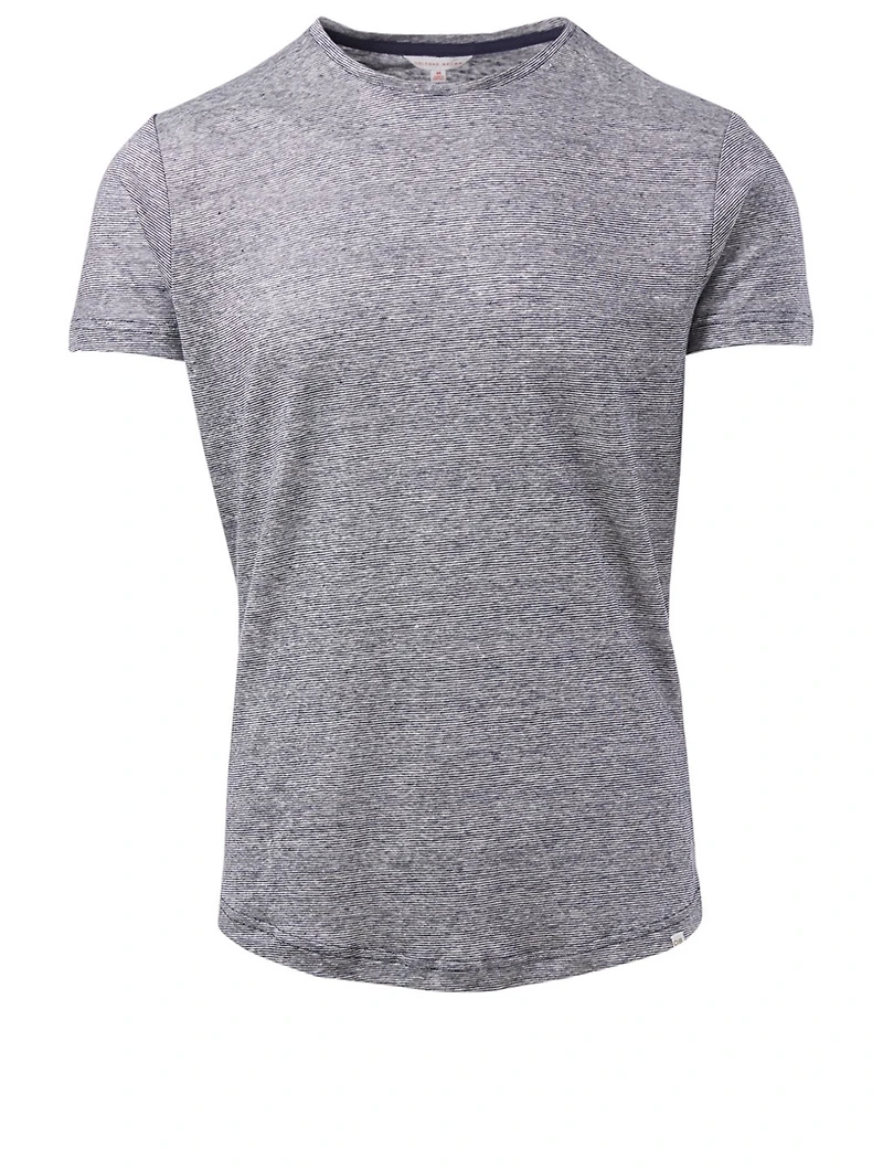 OB-T Tailored-Fit Striped Linen T-Shirt