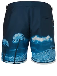 Bulldog Blue Palms Mid-Length Swim Shorts