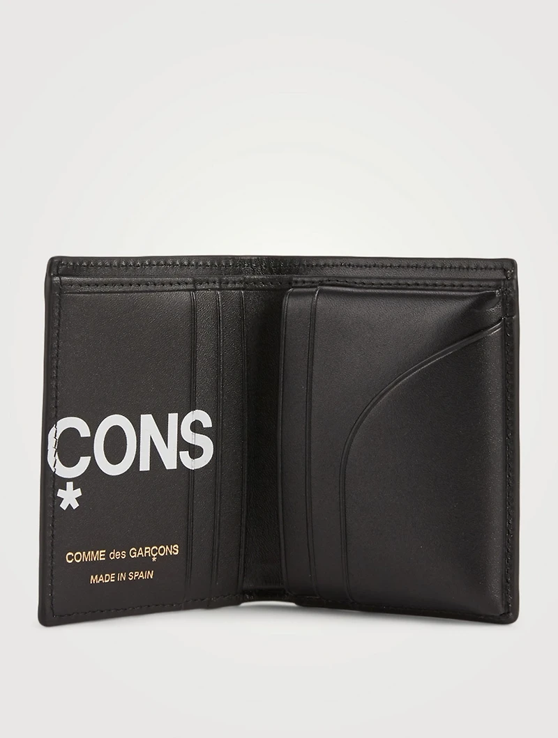 Huge Logo Leather Bifold Wallet