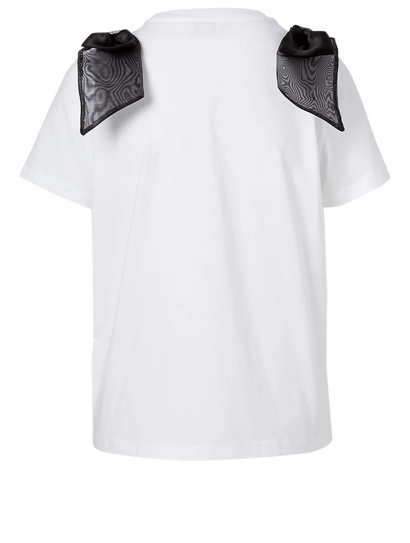 Cotton T-Shirt With Bow Detail