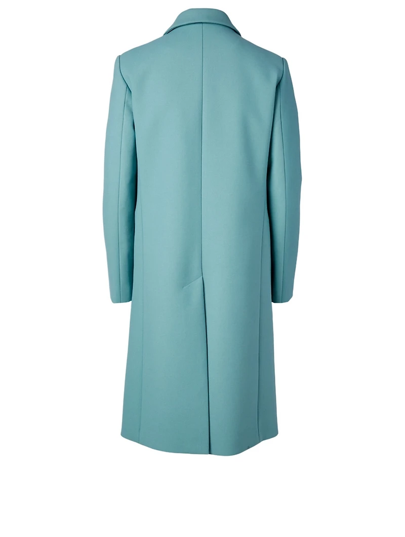 Cotton Peaked Lapel Overcoat