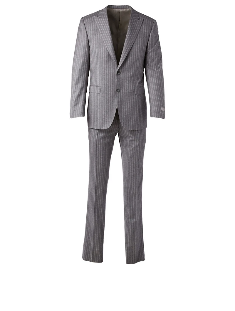 Wool Two-Piece Suit Chalk Stripe