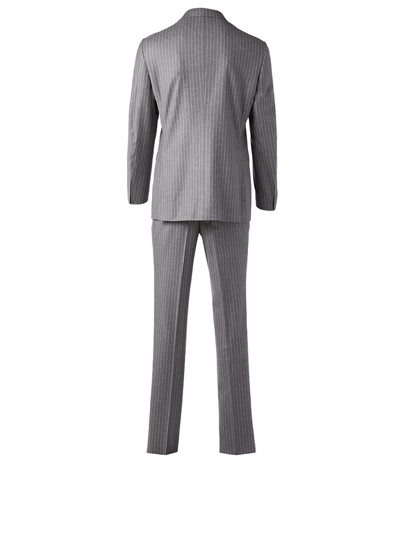 Wool Two-Piece Suit Chalk Stripe