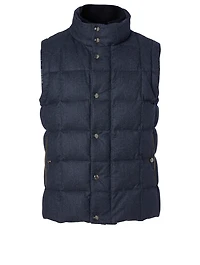 Wool Puffer Vest Check