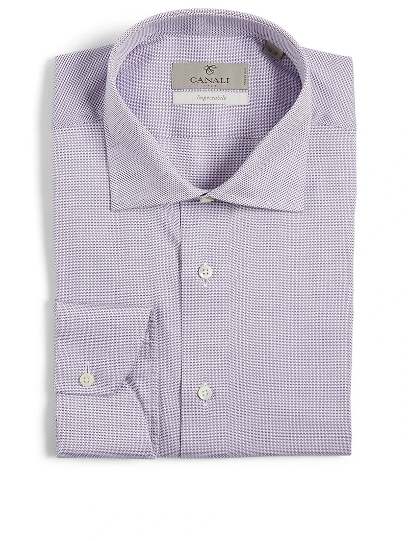 Cotton-Blend Shirt Micro Print