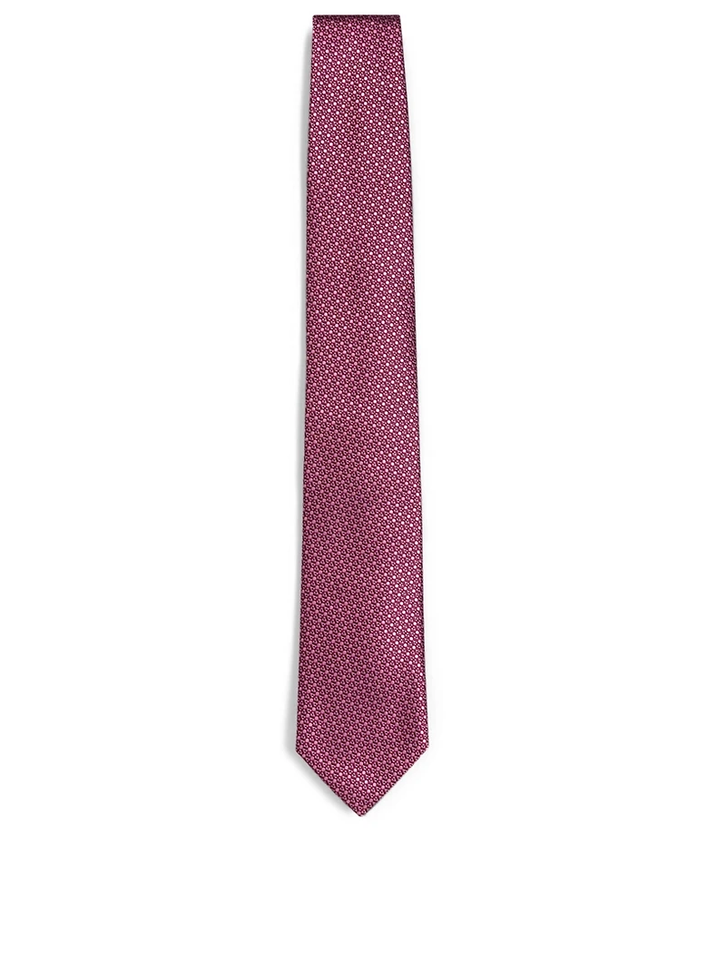 Silk Tie In Geo Pattern