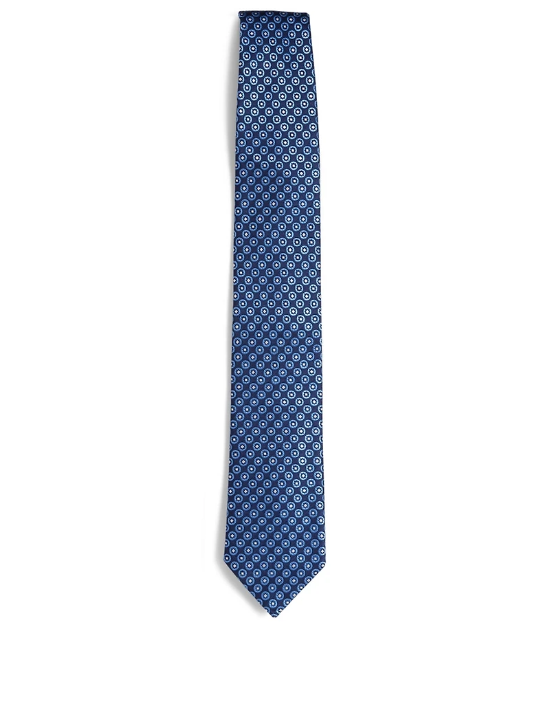 Silk Tie In Medallion Pattern