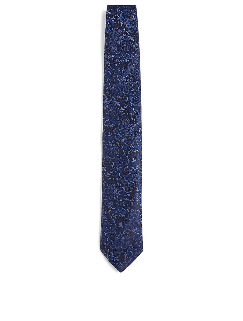 Silk Tie In Paisley Pattern