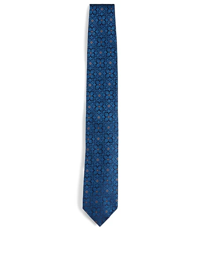 Silk Tie In Floral Pattern