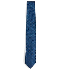 Silk Tie In Floral Pattern