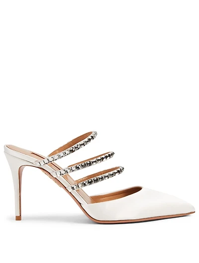 Donata 85 Satin Mules With Crystal Bands