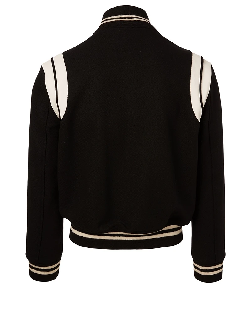 Wool-Blend Logo Teddy Jacket