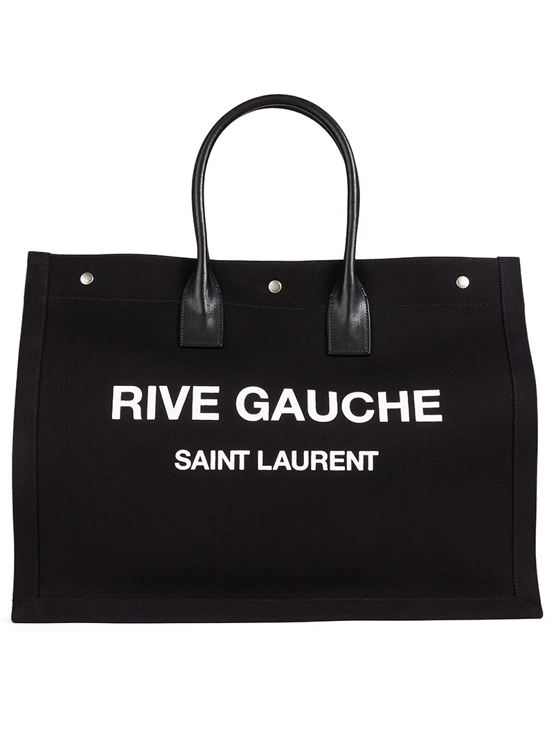 Rive Gauche Linen And Leather Tote Bag