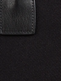 Rive Gauche Linen And Leather Tote Bag
