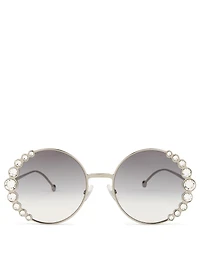 Ribbons & Crystals Round Sunglasses