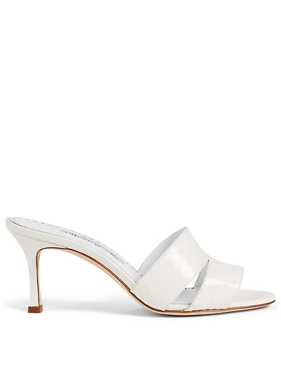 Iacopo Snakeskin Heeled Mule Sandals