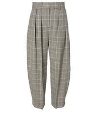 Curved Pants Check Print