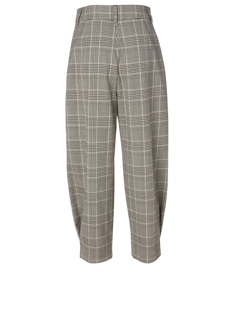 Curved Pants Check Print