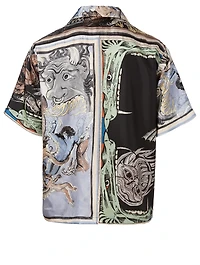 Silk Short-Sleeve Shirt Icarus Print