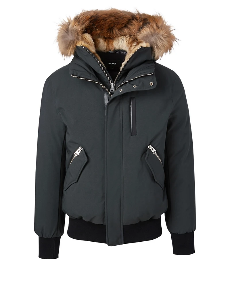 Dixon Down Bomber Jacket With Fur Hood