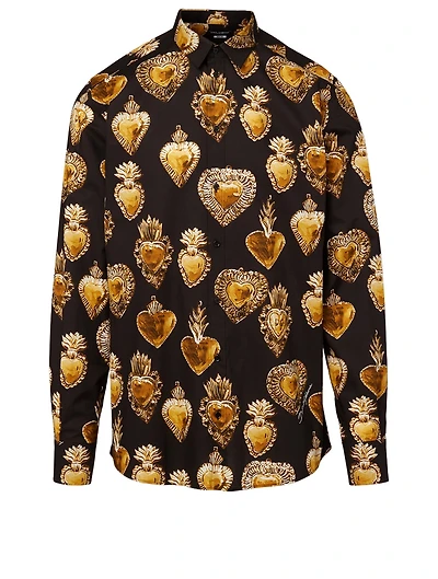 Cotton Shirt Sacred Heart Print